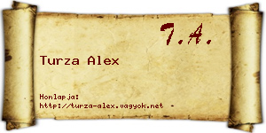 Turza Alex névjegykártya
